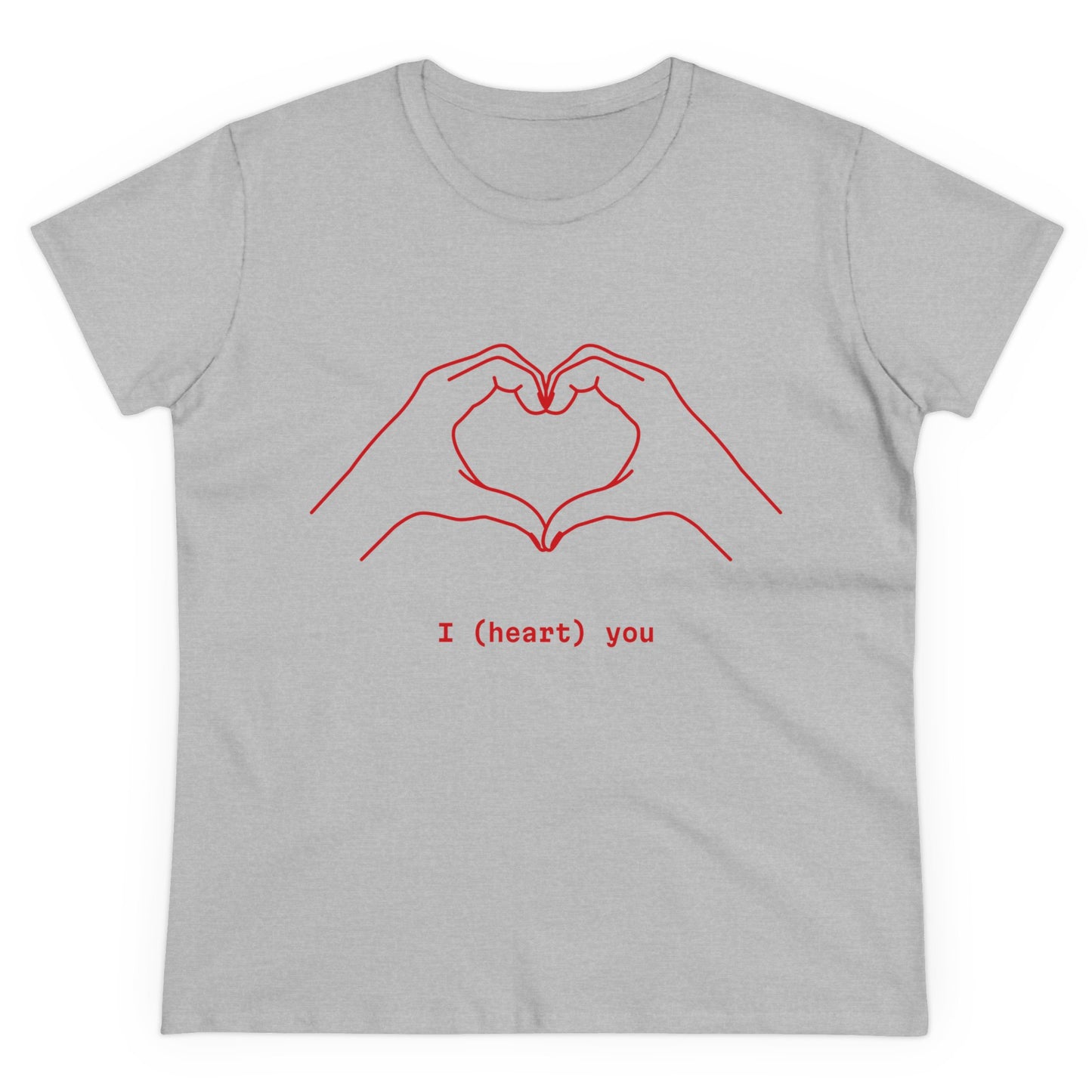 Women's Midweight Cotton Tee with heart