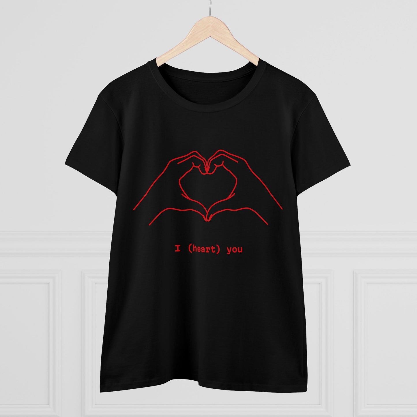 Women's Midweight Cotton Tee with heart