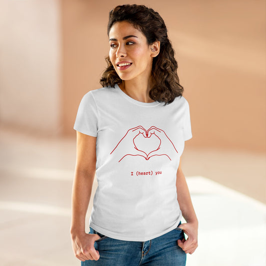 Women's Midweight Cotton Tee with heart