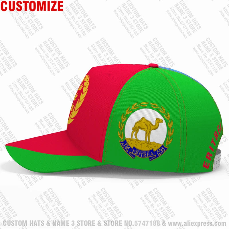 Eritrean 3D Custom Baseball Caps