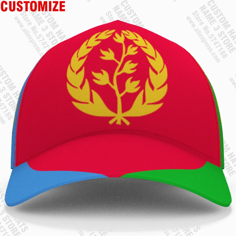 Eritrean 3D Custom Baseball Caps