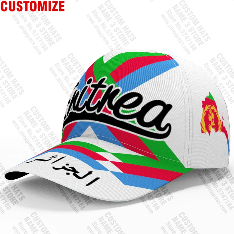 Eritrean 3D Custom Baseball Caps