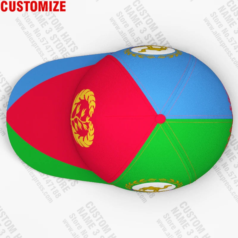 Eritrean 3D Custom Baseball Caps