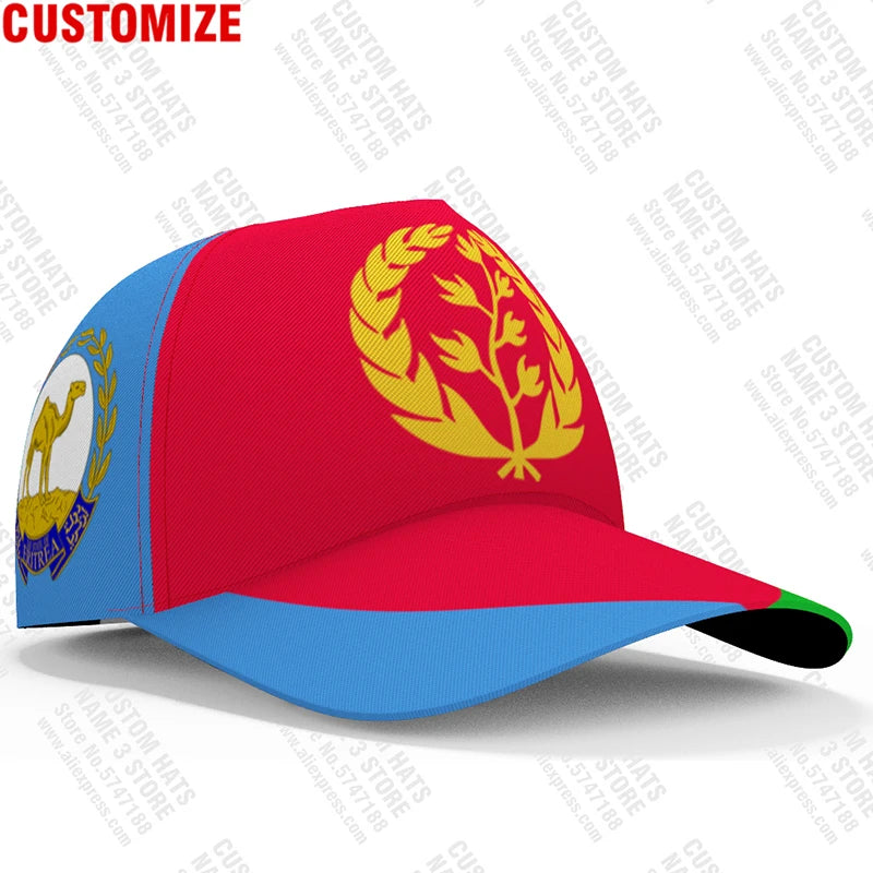 Eritrean 3D Custom Baseball Caps